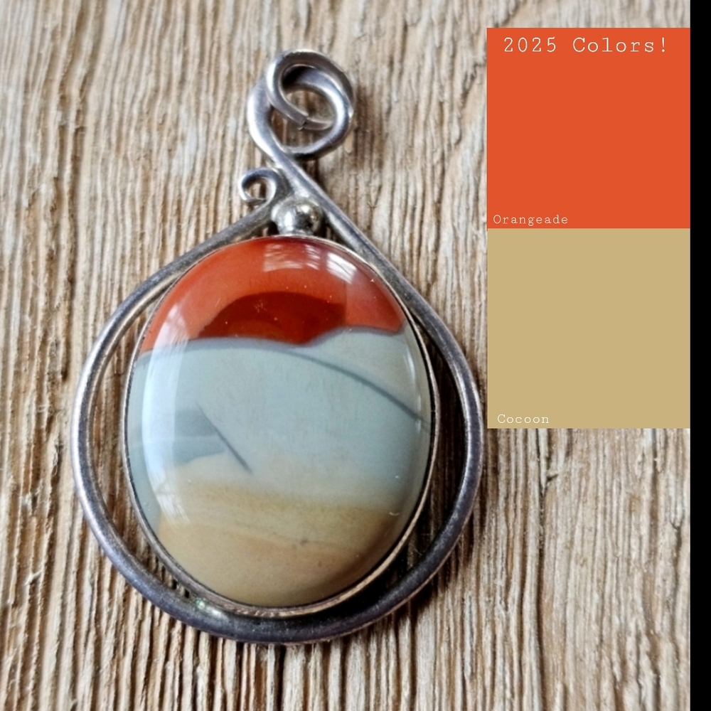 Wild Horse Jasper Pendant Set In Sterling Silver